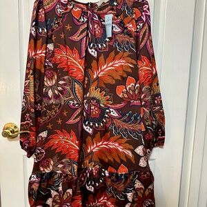 Loft NWT Size 12 Petite Gorgeous Long Sleeve Paisley Women's Dress